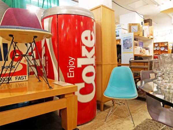 コカ・コーラ Coca Cola 特大 冷蔵庫 オブジェ 店舗什器 ジャンク品 アメリカ製 缶型 希少 USビンテージ ●