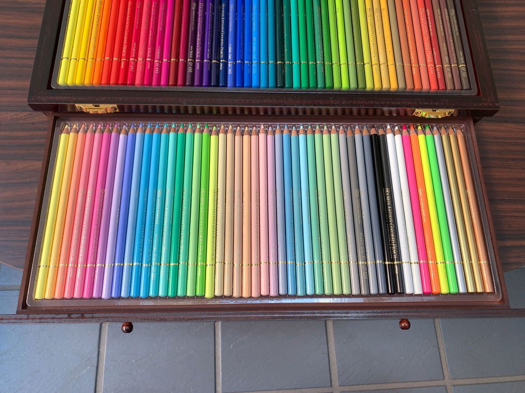 ホルベイン holbein アーチスト色鉛筆 100色セット 木函入 ARTISTS COLORED PENCIL 100 colors 画材 絵画用品 美術 美品 未使用 箱付 ■