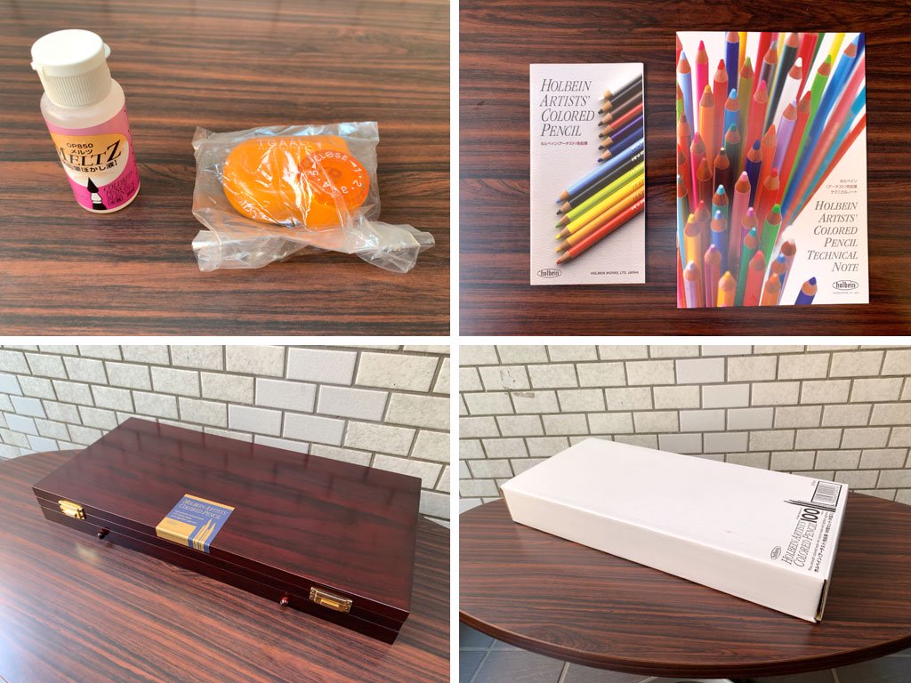 ホルベイン holbein アーチスト色鉛筆 100色セット 木函入 ARTISTS COLORED PENCIL 100 colors 画材 絵画用品 美術 美品 未使用 箱付 ■