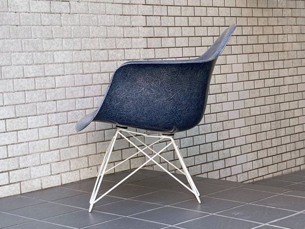 ハーマンミラー Herman Miller アームシェルチェア LAR 現行FRP製 ネイビー キャッツクレイドル ラウンジベース C&R イームズ ■