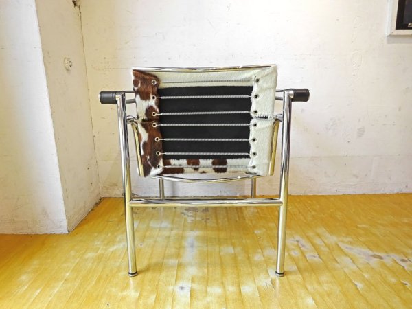 カッシーナ Cassina LC1 スリングチェア 仔牛毛皮 ハラコ ル・コルビュジェ Le Corbusier 定価\484,000- 美品★