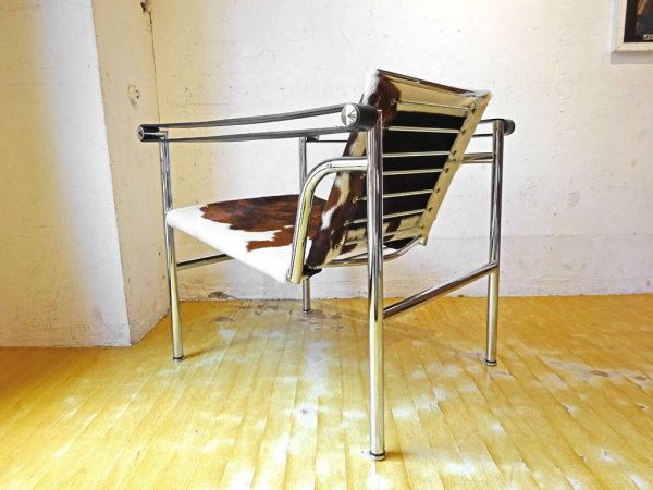 カッシーナ Cassina LC1 スリングチェア 仔牛毛皮 ハラコ ル・コルビュジェ Le Corbusier 定価\484,000- 美品★