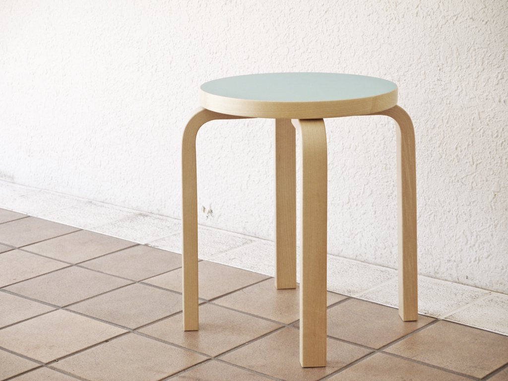 アルテック artek スツール60 stool60 4本脚 SCOPE 別注カラー リノリウム アクアヴェール アルヴァ・アアルト 北欧家具 美品 ◇