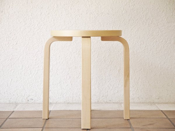 アルテック artek スツール60 stool60 4本脚 SCOPE 別注カラー リノリウム アクアヴェール アルヴァ・アアルト 北欧家具 美品 ◇