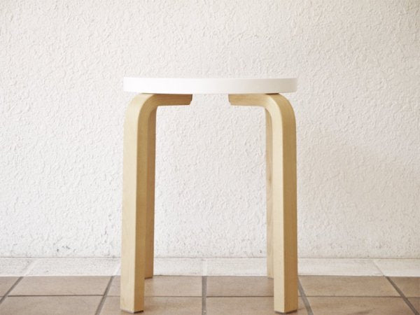 アルテック Artek スツールE60 stool E60 パイミオ 4本脚 80周年記念モデル ホワイトラッカー アルヴァ・アアルト 北欧家具 ◇