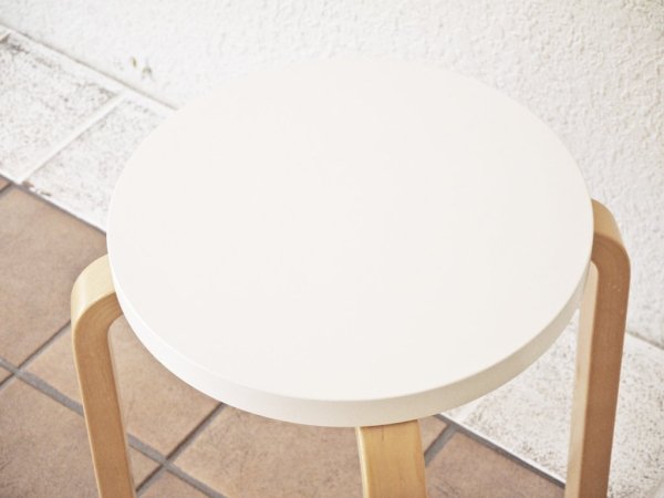 アルテック Artek スツールE60 stool E60 パイミオ 4本脚 80周年記念モデル ホワイトラッカー アルヴァ・アアルト 北欧家具 ◇