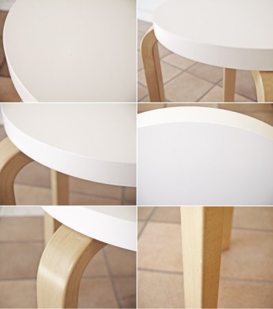 アルテック Artek スツールE60 stool E60 パイミオ 4本脚 80周年記念モデル ホワイトラッカー アルヴァ・アアルト 北欧家具 ◇