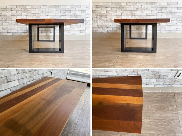 モダンスタイル ウォールナット無垢材 パノラマ センターテーブル ローテーブル W120cm 旭川 国産家具 ●