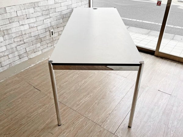 ユーエスエムハラー USM Haller モジュラーファニチャー Modular Furniture ハラーテーブル ホワイトラミネート天板 W200cm 配線孔×1 セミオーダー品 ●