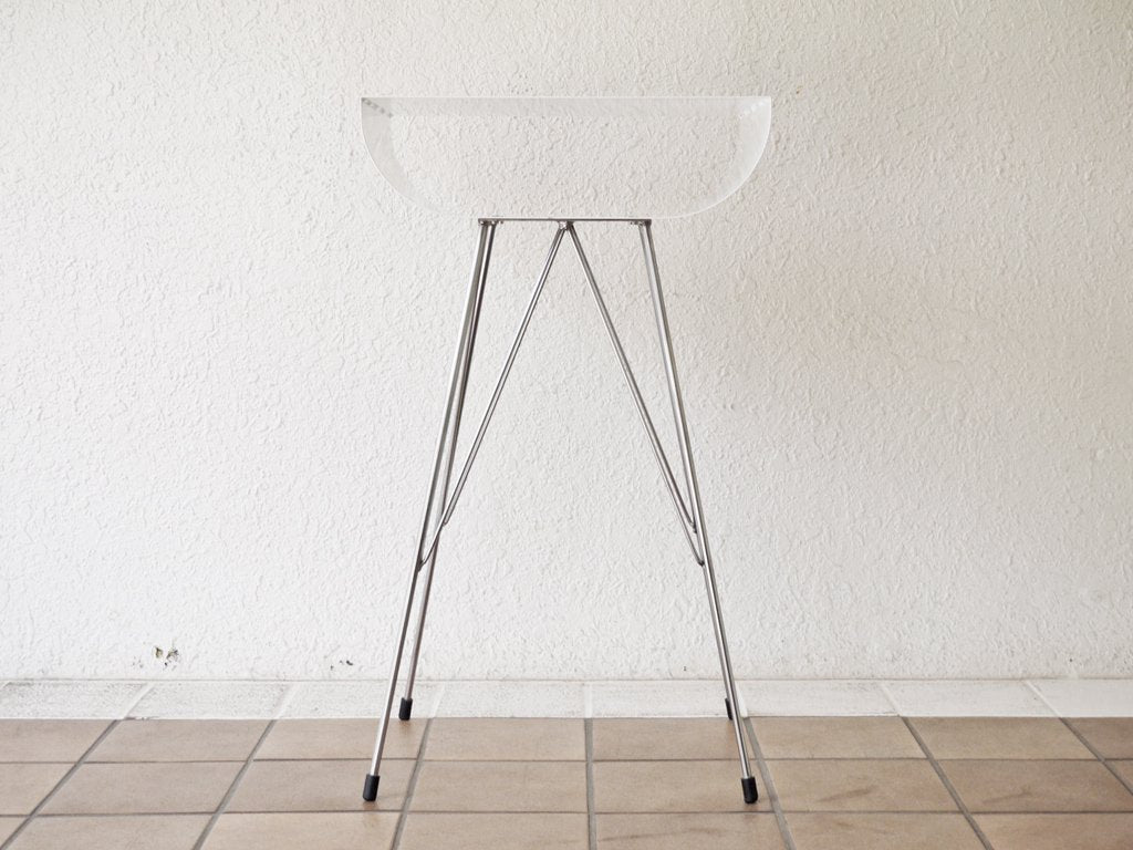 PURE DESIGN スペースエイジデザイン スチール テレフォンラック サイドテーブル ホワイト カナダ製 ◇