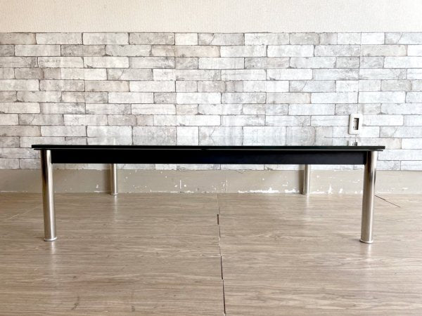ル・コルビジェ Le Corbusier デザイン LC10 ローテーブル ガラス×クロームレッグ デザイナーズ家具 リプロダクト品 ●