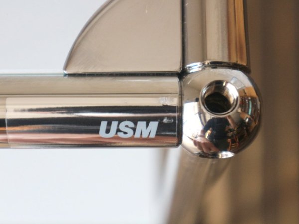 USMモジュラーファニチャー USMハラーシステム オープンシェルフ 1列3段 W52.5cm ハイテーブル ガラス天板 スクエア天板 モダンデザイン スイス ◎