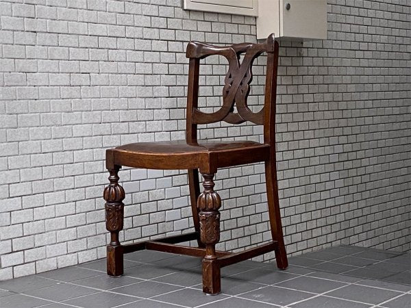 UKビンテージ UK Vintage ダイニングチェア チッペンデール様式 アンティーク 英国家具 A ■