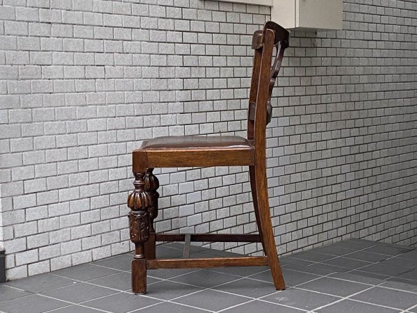 UKビンテージ UK Vintage ダイニングチェア チッペンデール様式 アンティーク 英国家具 A ■