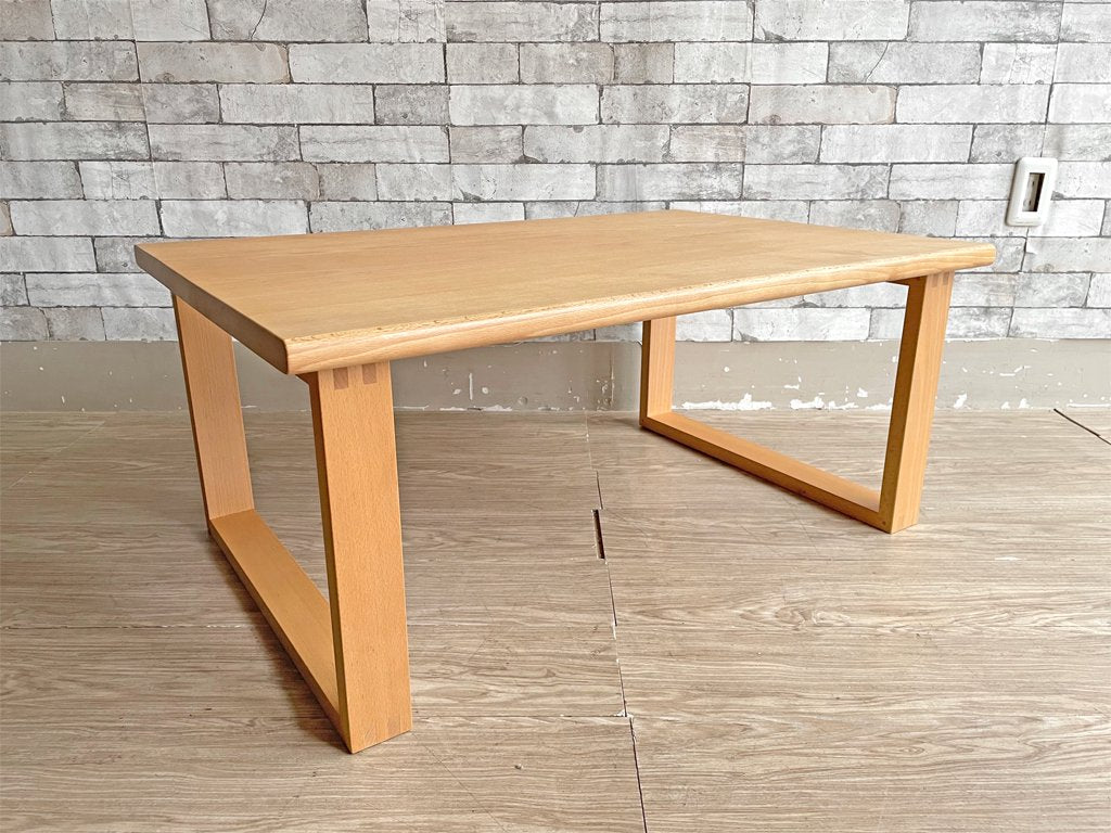 ナチュラルスタイル ブナ無垢材 センターテーブル ローテーブル W90cm ビーチ材 シンプルモダン 和モダン ●