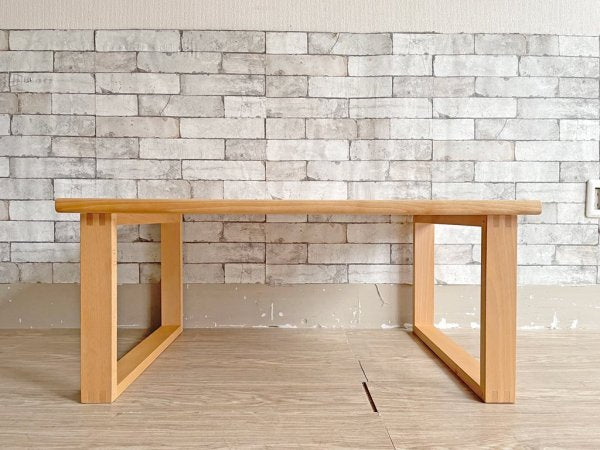 ナチュラルスタイル ブナ無垢材 センターテーブル ローテーブル W90cm ビーチ材 シンプルモダン 和モダン ●