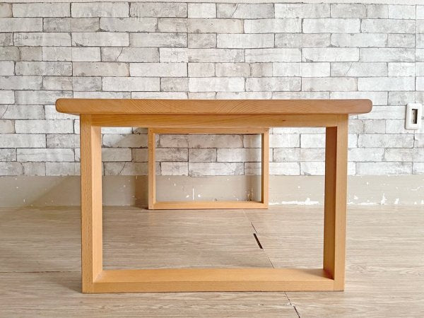 ナチュラルスタイル ブナ無垢材 センターテーブル ローテーブル W90cm ビーチ材 シンプルモダン 和モダン ●