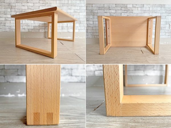 ナチュラルスタイル ブナ無垢材 センターテーブル ローテーブル W90cm ビーチ材 シンプルモダン 和モダン ●