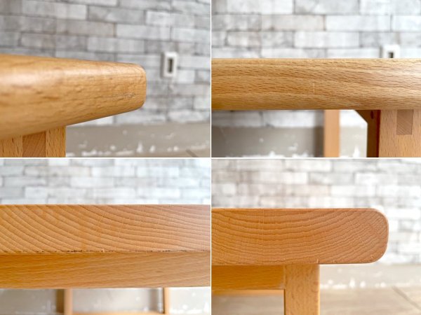 ナチュラルスタイル ブナ無垢材 センターテーブル ローテーブル W90cm ビーチ材 シンプルモダン 和モダン ●