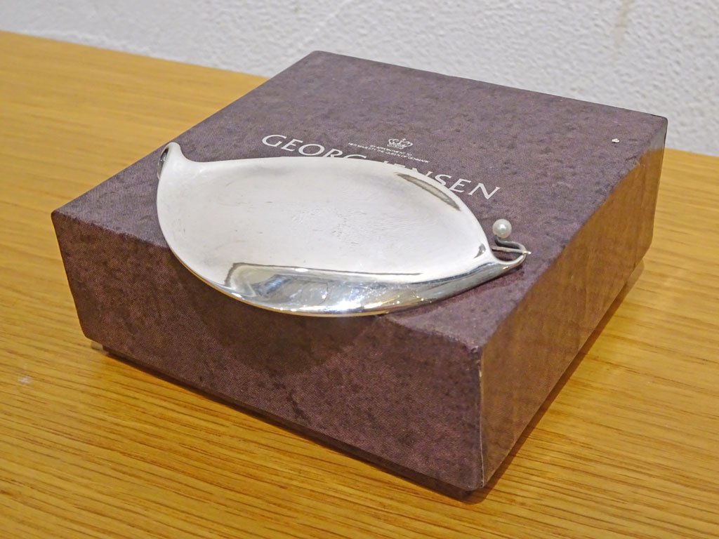 ジョージ・ジェンセン GEORG JENSEN リーフデザイン ブローチ LEAF シルバー925 34.1ｇ 銀製 北欧 デンマーク ★