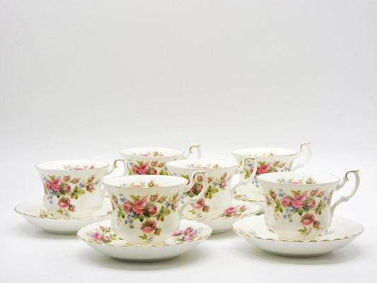 ロイヤルアルバート ROYAL ALBERT モスローズ Moss Rose カップ＆ソーサー C/S 6客セット イギリス ●