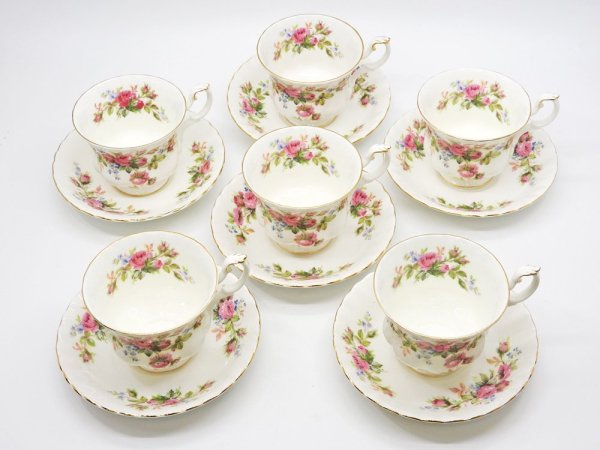 ロイヤルアルバート ROYAL ALBERT モスローズ Moss Rose カップ＆ソーサー C/S 6客セット イギリス ●