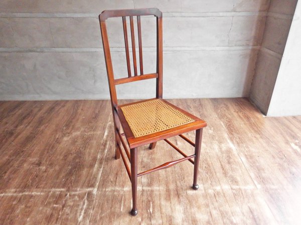 UKビンテージ Vintage ダイニングチェア ラタン 西洋家具 ヨーロピアンアンティ―ク ♪