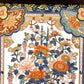 伊万里焼 福右衛門作 献上手染錦花籠手 陶額 額装陶板 金彩 磁器 額装品 ●