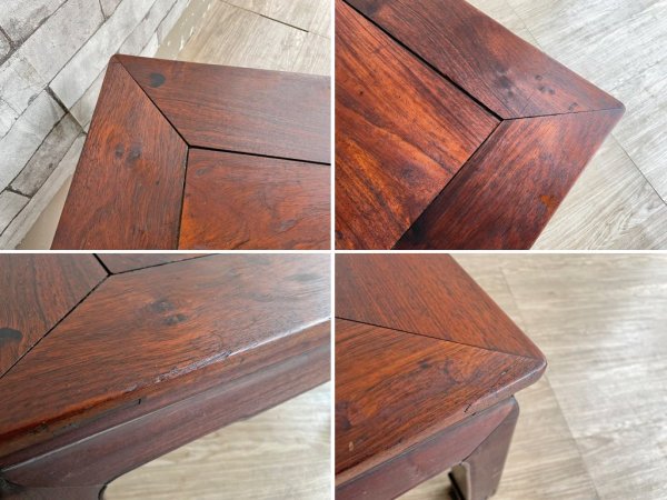 ジャパンビンテージ Japan Vintage 無垢材 ローテーブル 座卓 W119cm 木味 現状品 ●