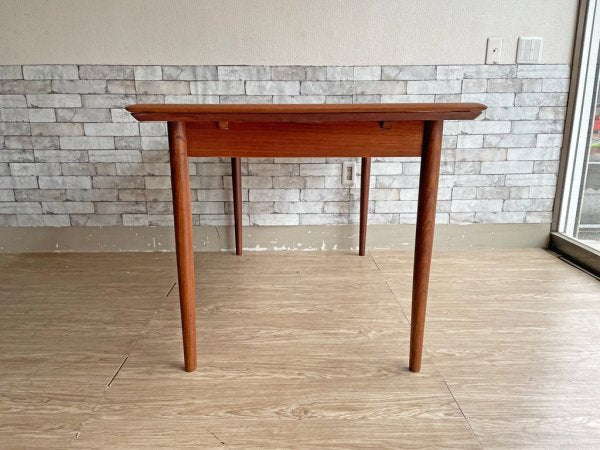 デンマークビンテージ Danish Vintage エクステンション ダイニングテーブル チーク材 伸長式 北欧家具 ●