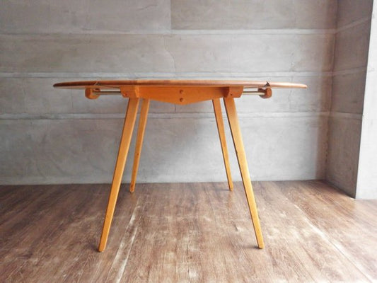 アーコール Ercol ドロップリーフテーブル DROP LEAF DINING TABLE ダイニングテーブル ラウンドテーブル バタフライ エルム材 ビーチ材 UKビンテージ ♪