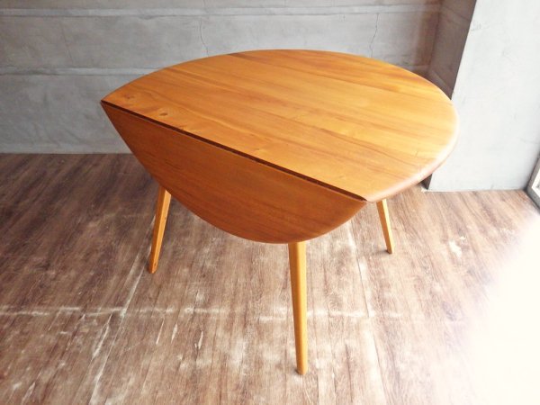 アーコール Ercol ドロップリーフテーブル DROP LEAF DINING TABLE ダイニングテーブル ラウンドテーブル バタフライ エルム材 ビーチ材 UKビンテージ ♪