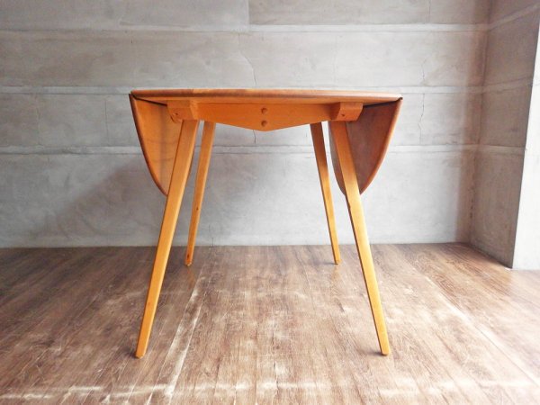 アーコール Ercol ドロップリーフテーブル DROP LEAF DINING TABLE ダイニングテーブル ラウンドテーブル バタフライ エルム材 ビーチ材 UKビンテージ ♪