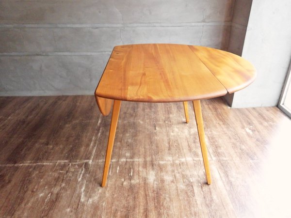 アーコール Ercol ドロップリーフテーブル DROP LEAF DINING TABLE ダイニングテーブル ラウンドテーブル バタフライ エルム材 ビーチ材 UKビンテージ ♪