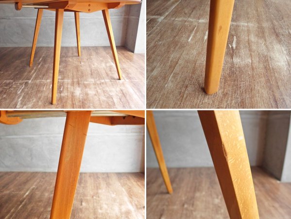 アーコール Ercol ドロップリーフテーブル DROP LEAF DINING TABLE ダイニングテーブル ラウンドテーブル バタフライ エルム材 ビーチ材 UKビンテージ ♪