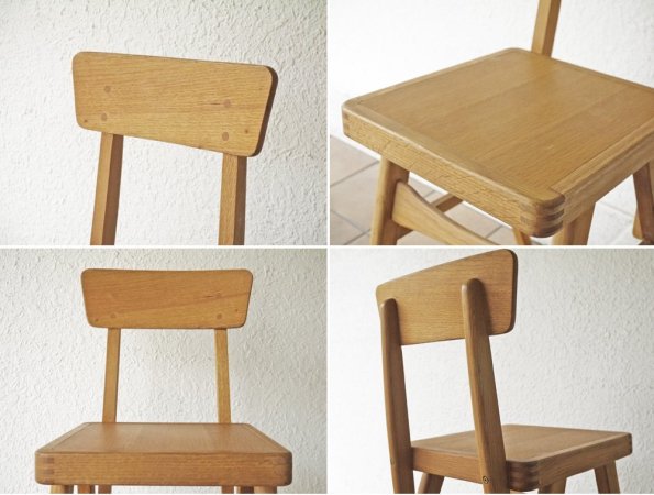 ビンテージスタイル vintage style オーク材 ダイニングチェア デスクチェア ウッドシート ナチュラルカラー ◇