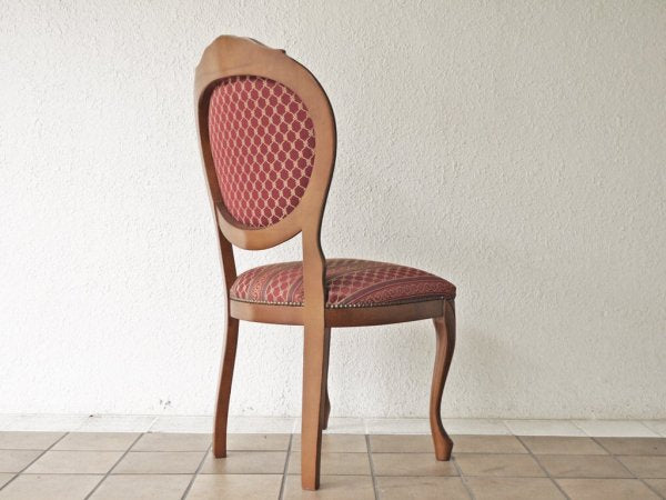 ヨーロピアンクラシカル デザイン European Classical design 木製 ダイニングチェア 猫脚 ファブリック イタリア ロココ調 A ◇