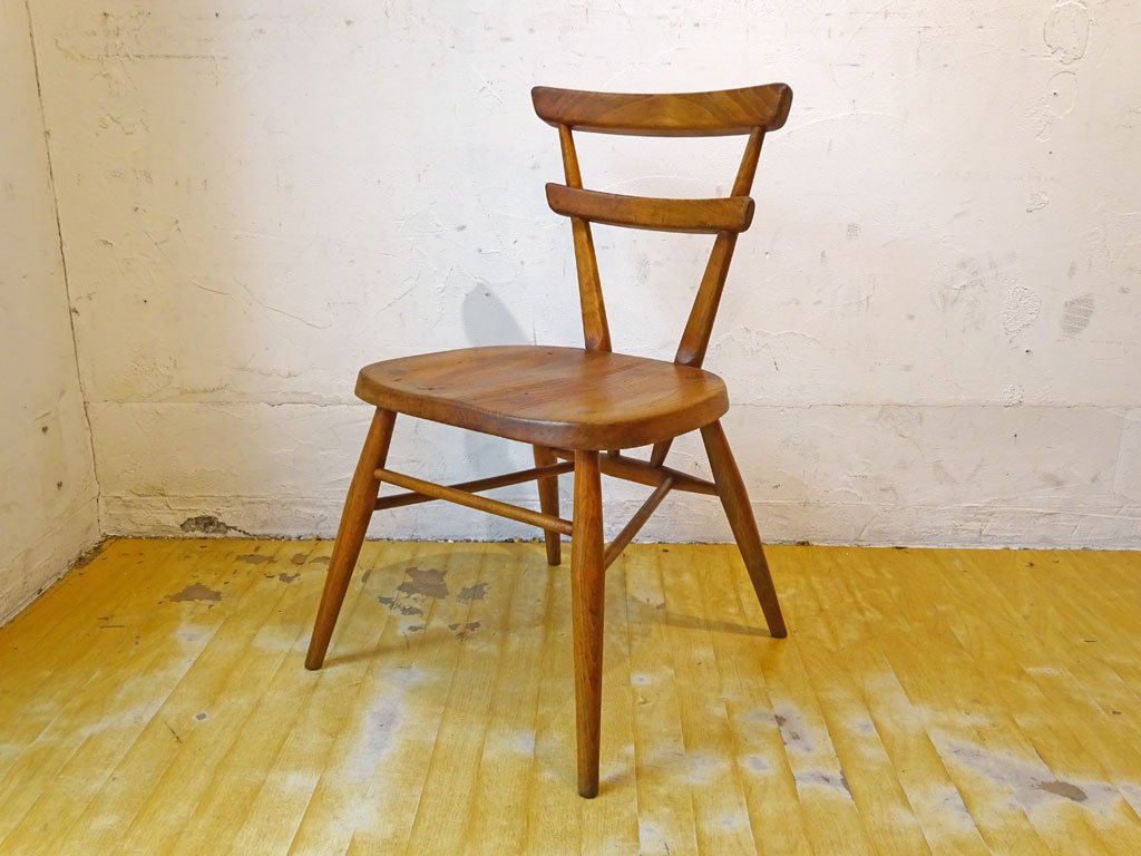 アーコール ERCOL ビンテージ ダブルバックチェア レッドドット 赤 キッズチェア エルム材 スタッキング UK Vintage ★