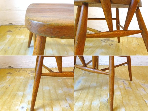 アーコール ERCOL ビンテージ ダブルバックチェア レッドドット 赤 キッズチェア エルム材 スタッキング UK Vintage ★