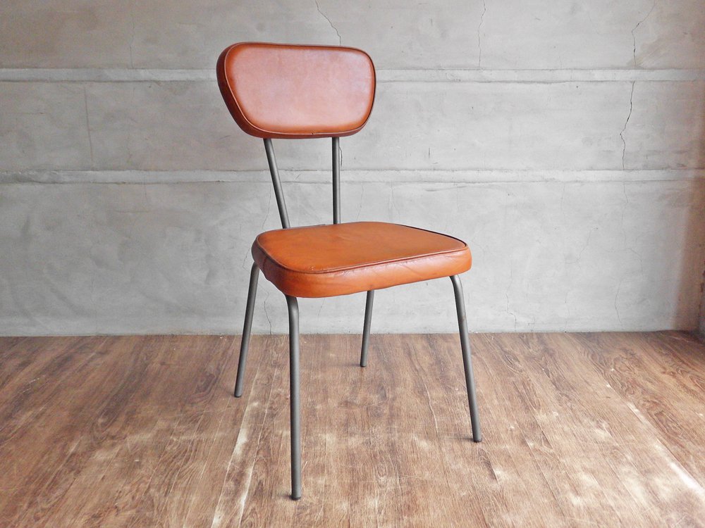 ライフファニチャー LIFE FURNITURE アン レザーチェア AN LEATHER CHAIR 本革 アイアン 定価22,880円 ♪
