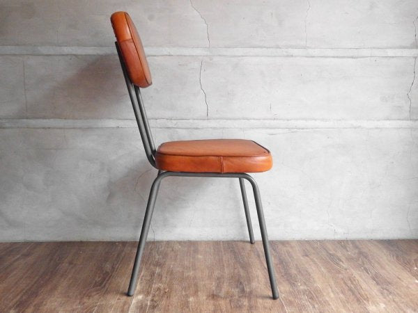 ライフファニチャー LIFE FURNITURE アン レザーチェア AN LEATHER CHAIR 本革 アイアン 定価22,880円 ♪