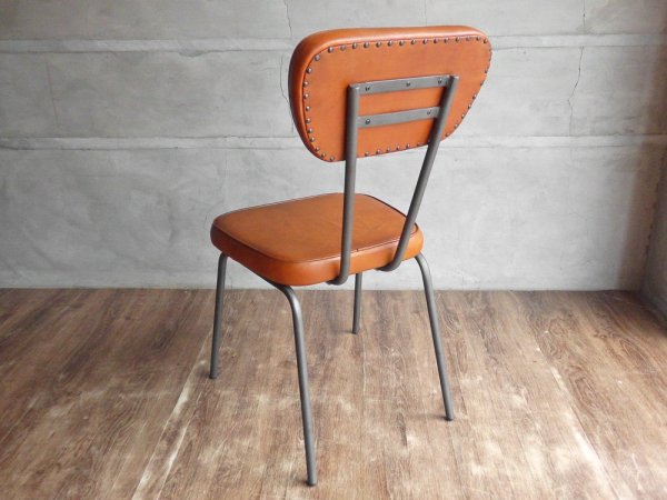 ライフファニチャー LIFE FURNITURE アン レザーチェア AN LEATHER CHAIR 本革 アイアン 定価22,880円 ♪