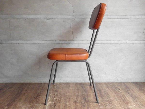 ライフファニチャー LIFE FURNITURE アン レザーチェア AN LEATHER CHAIR 本革 アイアン 定価22,880円 ♪