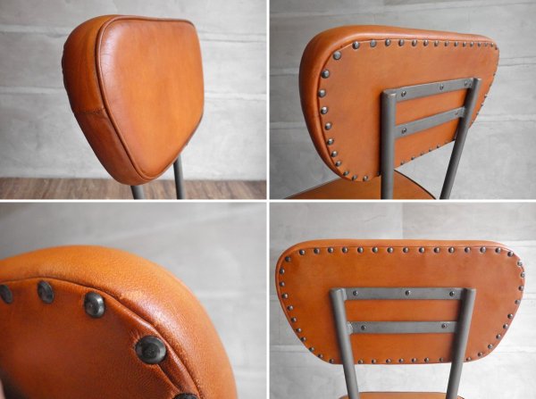 ライフファニチャー LIFE FURNITURE アン レザーチェア AN LEATHER CHAIR 本革 アイアン 定価22,880円 ♪