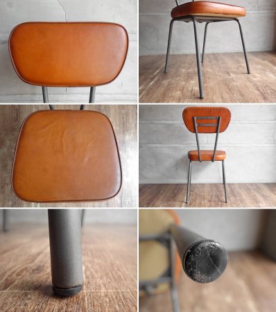 ライフファニチャー LIFE FURNITURE アン レザーチェア AN LEATHER CHAIR 本革 アイアン 定価22,880円 ♪
