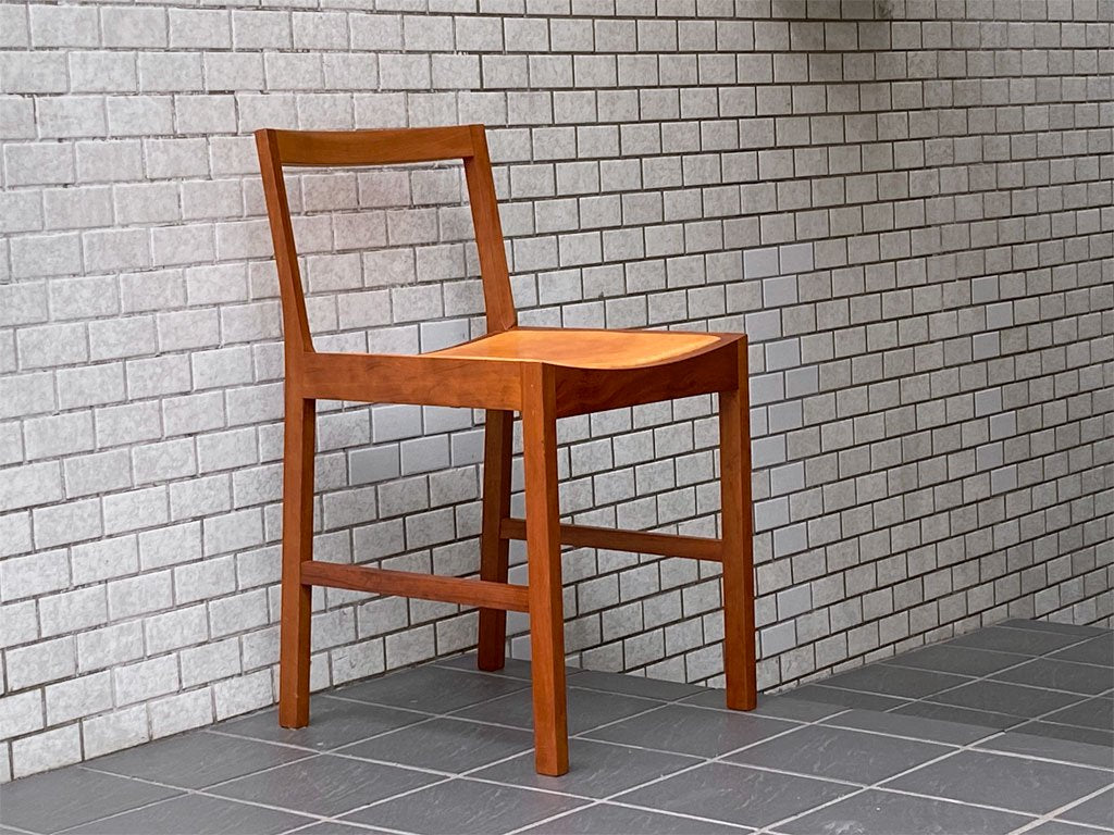 シンプルモダンスタイル Simple modern style ダイニングチェア チェリー無垢材 ヌメ革 ■