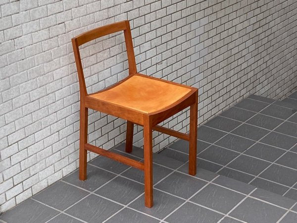 シンプルモダンスタイル Simple modern style ダイニングチェア チェリー無垢材 ヌメ革 ■