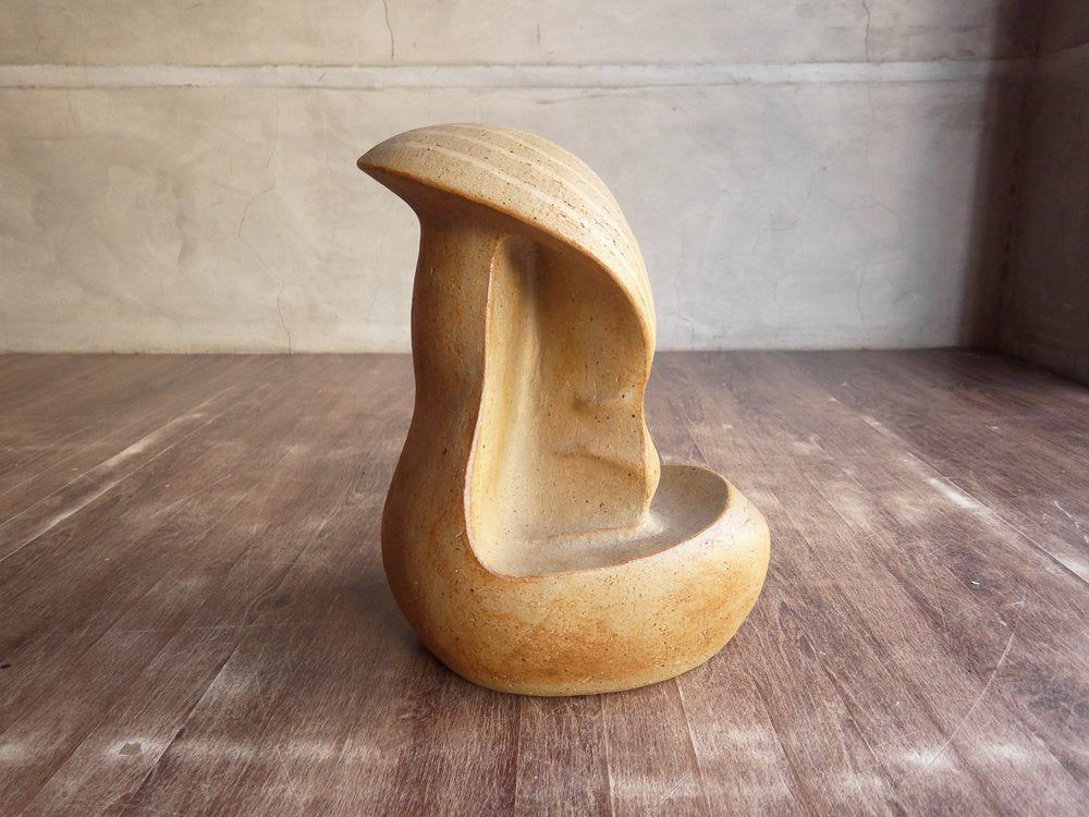 Nobuo Watanabe 陶製 オブジェ インテリア H35cm 彫刻 ceramic art 作家物 ♪