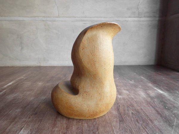 Nobuo Watanabe 陶製 オブジェ インテリア H35cm 彫刻 ceramic art 作家物 ♪