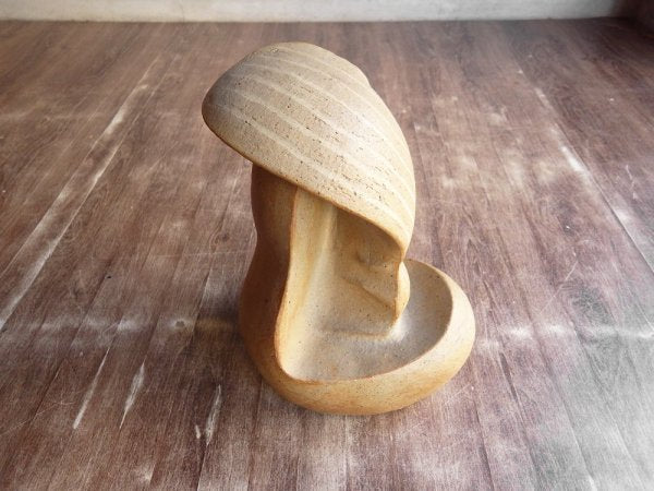 Nobuo Watanabe 陶製 オブジェ インテリア H35cm 彫刻 ceramic art 作家物 ♪